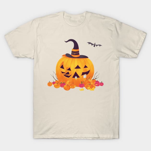 Funny Halloween pumpkin T-Shirt by halazidan